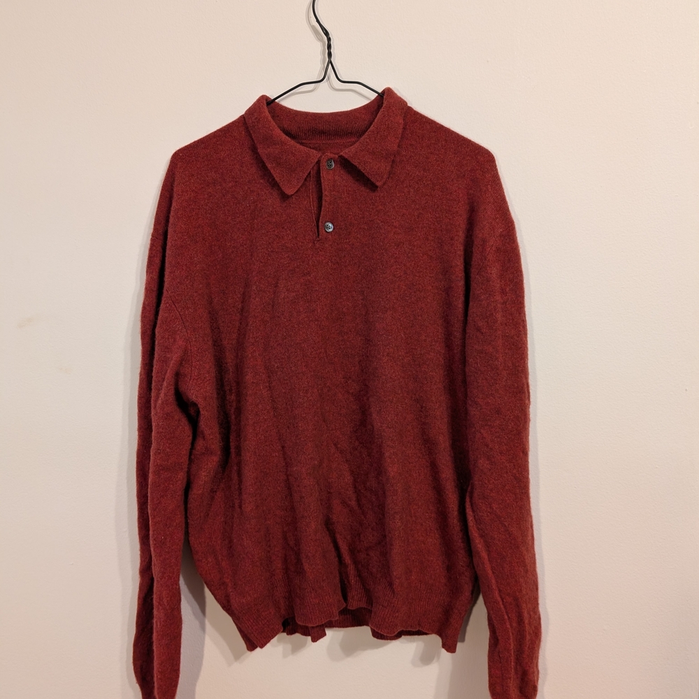 Blood orange Cashmere button up knit sweater